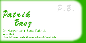 patrik basz business card